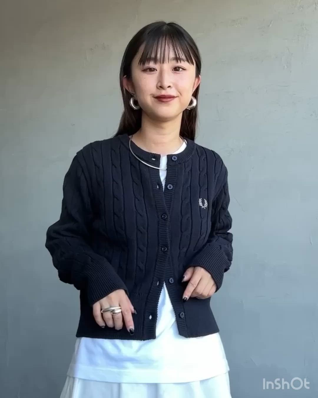 FRED PERRY/フレッドペリー] 別注 ケーブルニット カーディガン