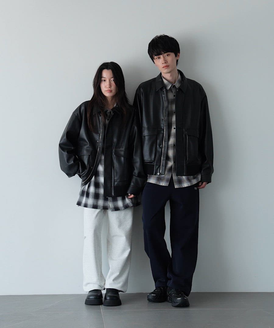 専用　新品韓国INOUFフェイクレザーブルゾン iki｜フェイクレザージップ ブルゾン 3101BZ002252 - iki(イキ