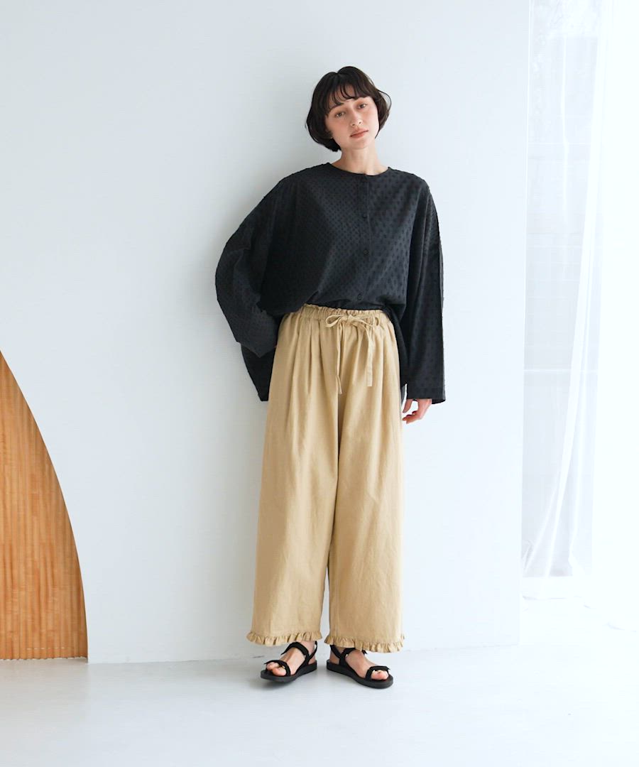 natural by clip》コットンリネン裾フリルパンツ（その他パンツ