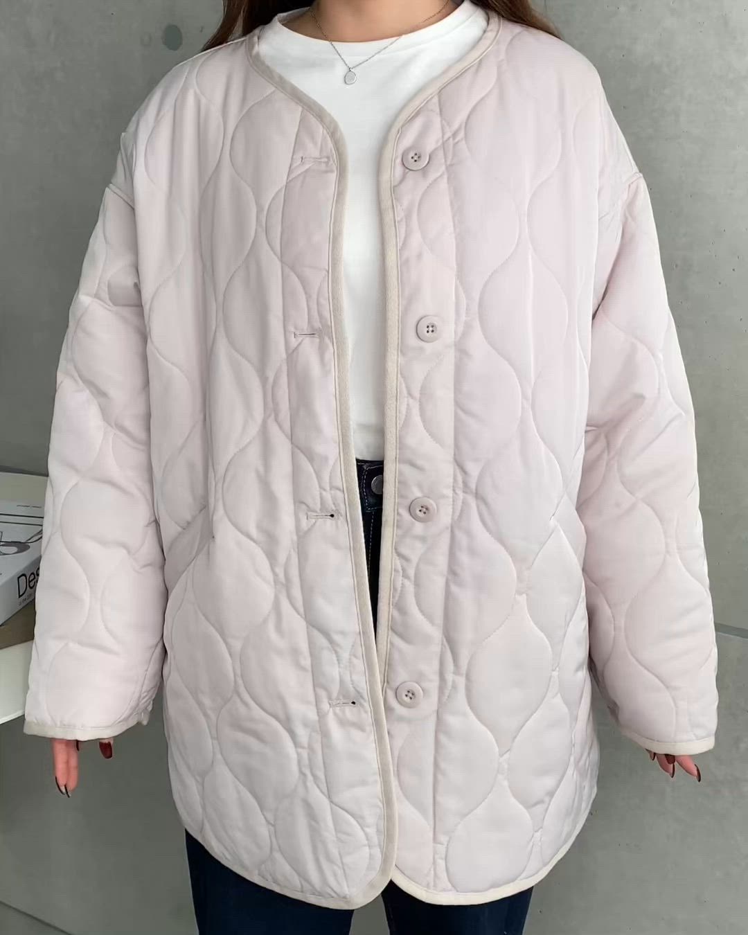 セール】【累計販売枚数5万枚突破！】キルティングノーカラーコート