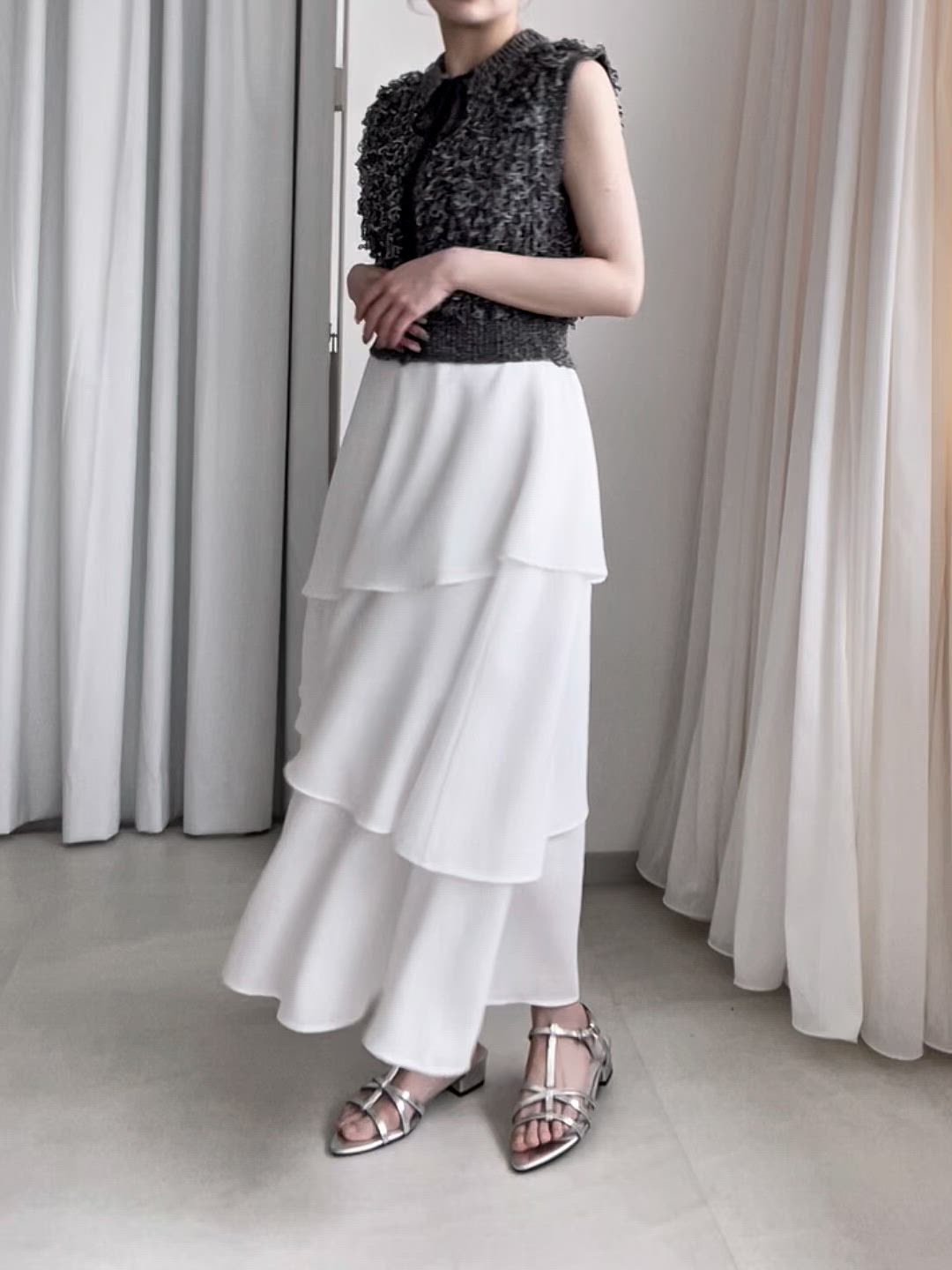 セール】3段シフォンロングティアードスカート（スカート）｜raffime