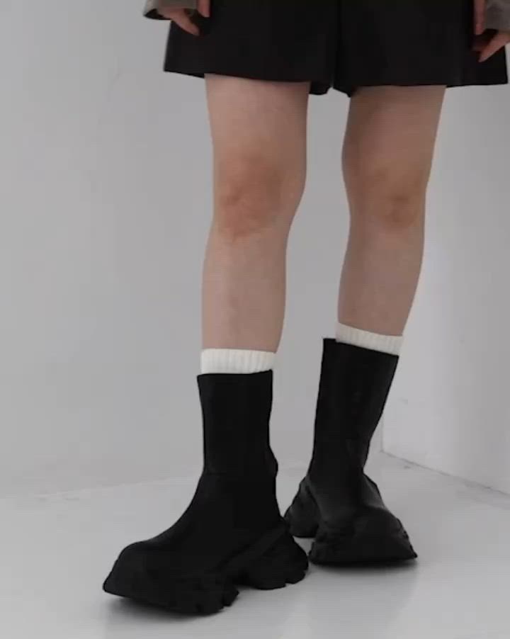 セール】【STUDIOUS/ステュディオス】Track Sole Short Boots/トラック