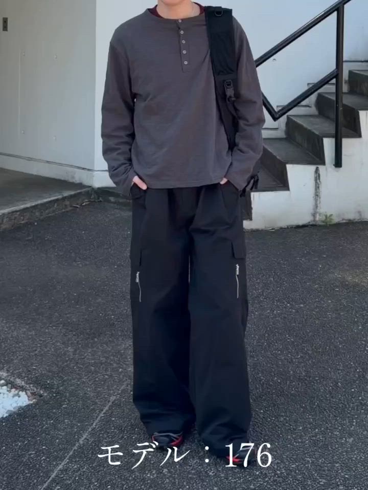 CS】two tuck nylon cargo trousers / 【シーエス】ツータックナイロン