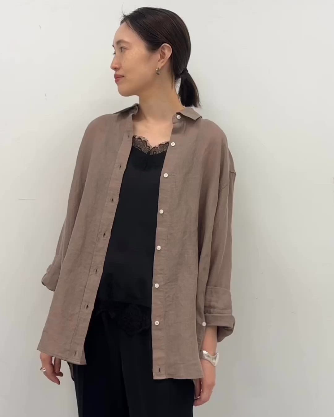 【今期・完売・新品】SLOBE IENAのリネンコットンカシュクールシャツ リネンコットンカシュクールシャツ（シャツ/ブラウス）｜SLOBE IENA