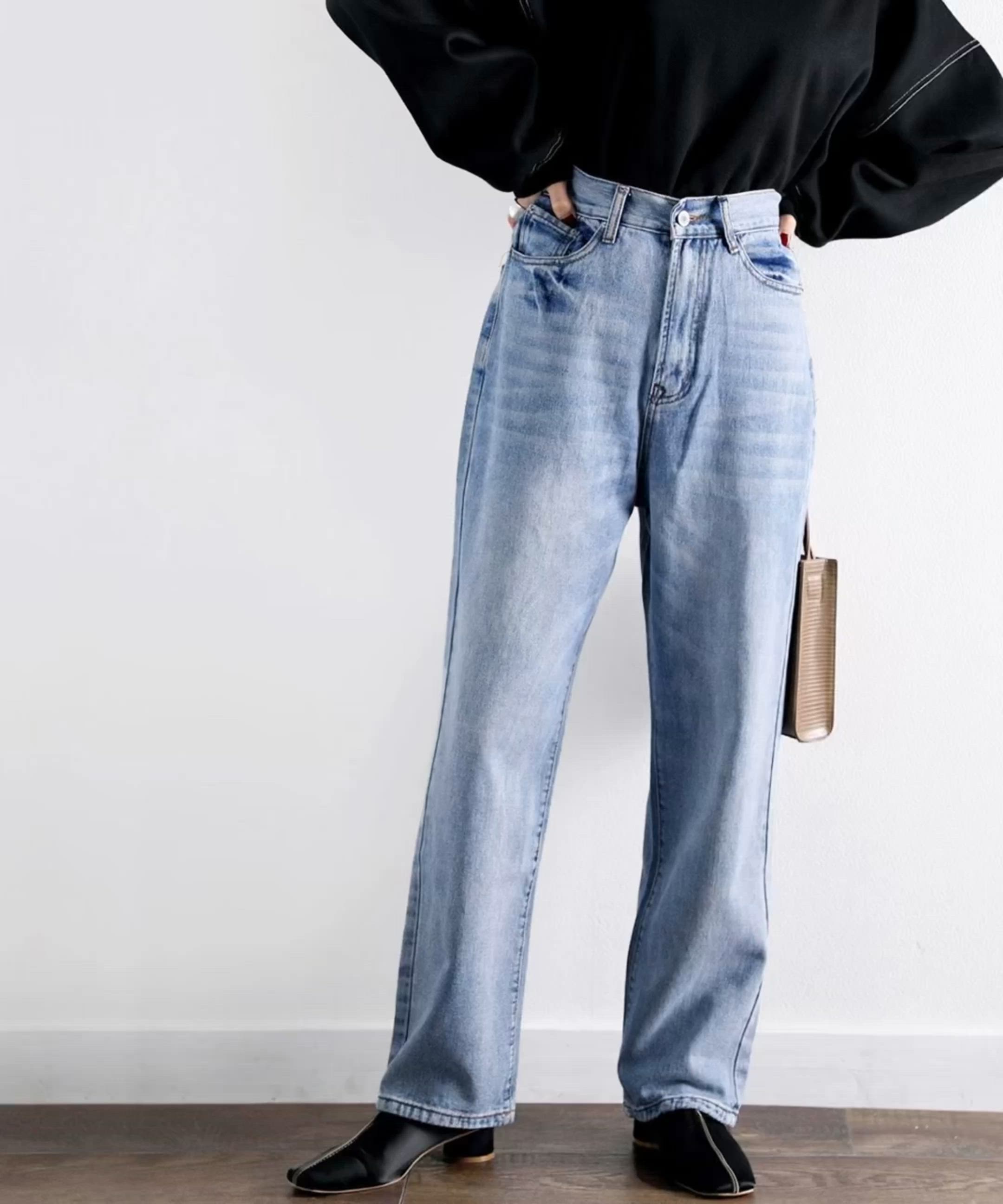 セール】マストアイテム。ゆったりハイウエストワイドストレートチノ