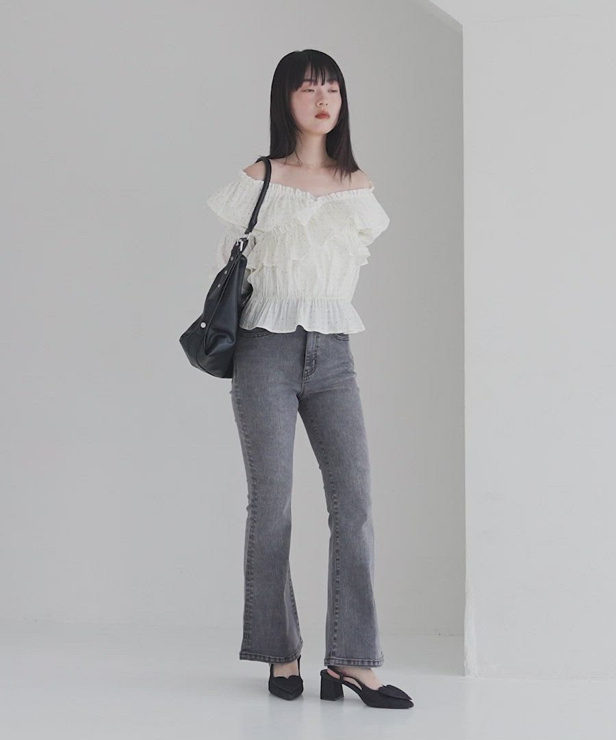 脚長×美脚を叶える、Heatherの新定番】ISKOフレアデニムパンツ 575793