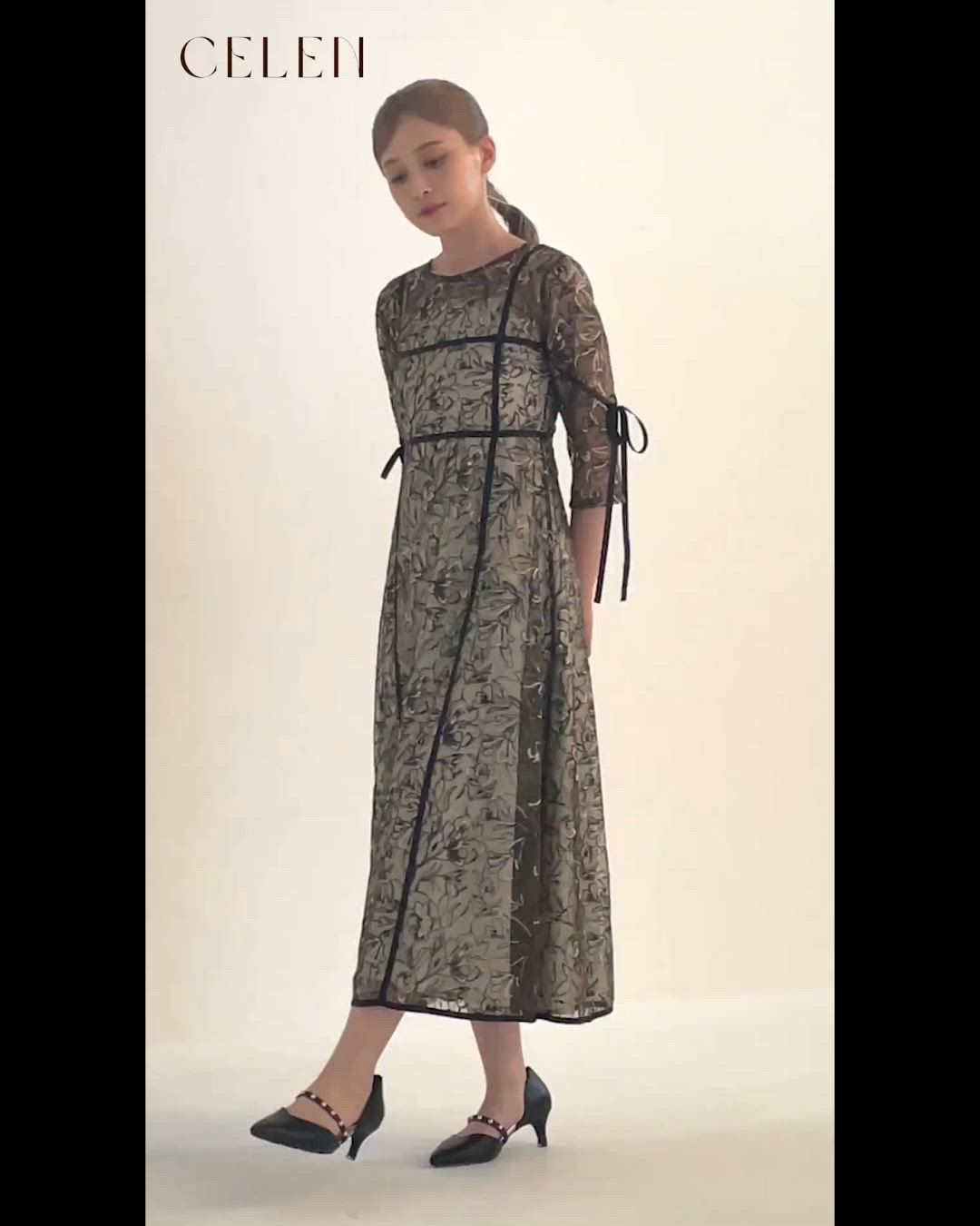 オケージョンドレス/結婚式/お呼ばれ】マルチway フラワーオーガンジー