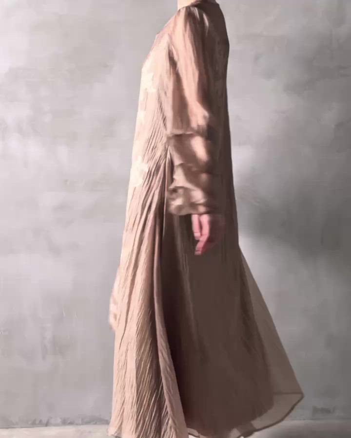 モチーフレース シアー ワンピース パーティードレス 結婚式 お呼ばれ