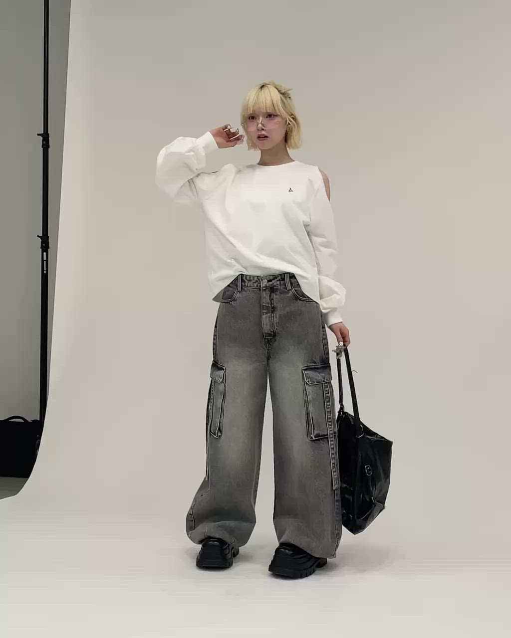 オープンショルダースリーブロンT（Tシャツ/カットソー）｜17HR