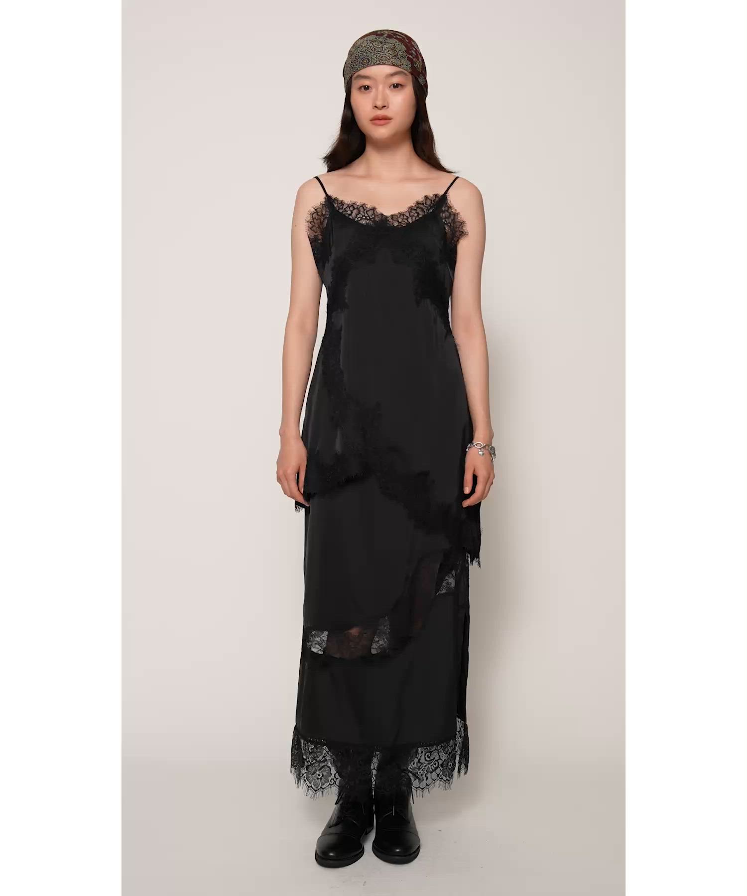 VINTAGE SATIN CAMI LACE TOPS ヴィンテージサテンキャミレース