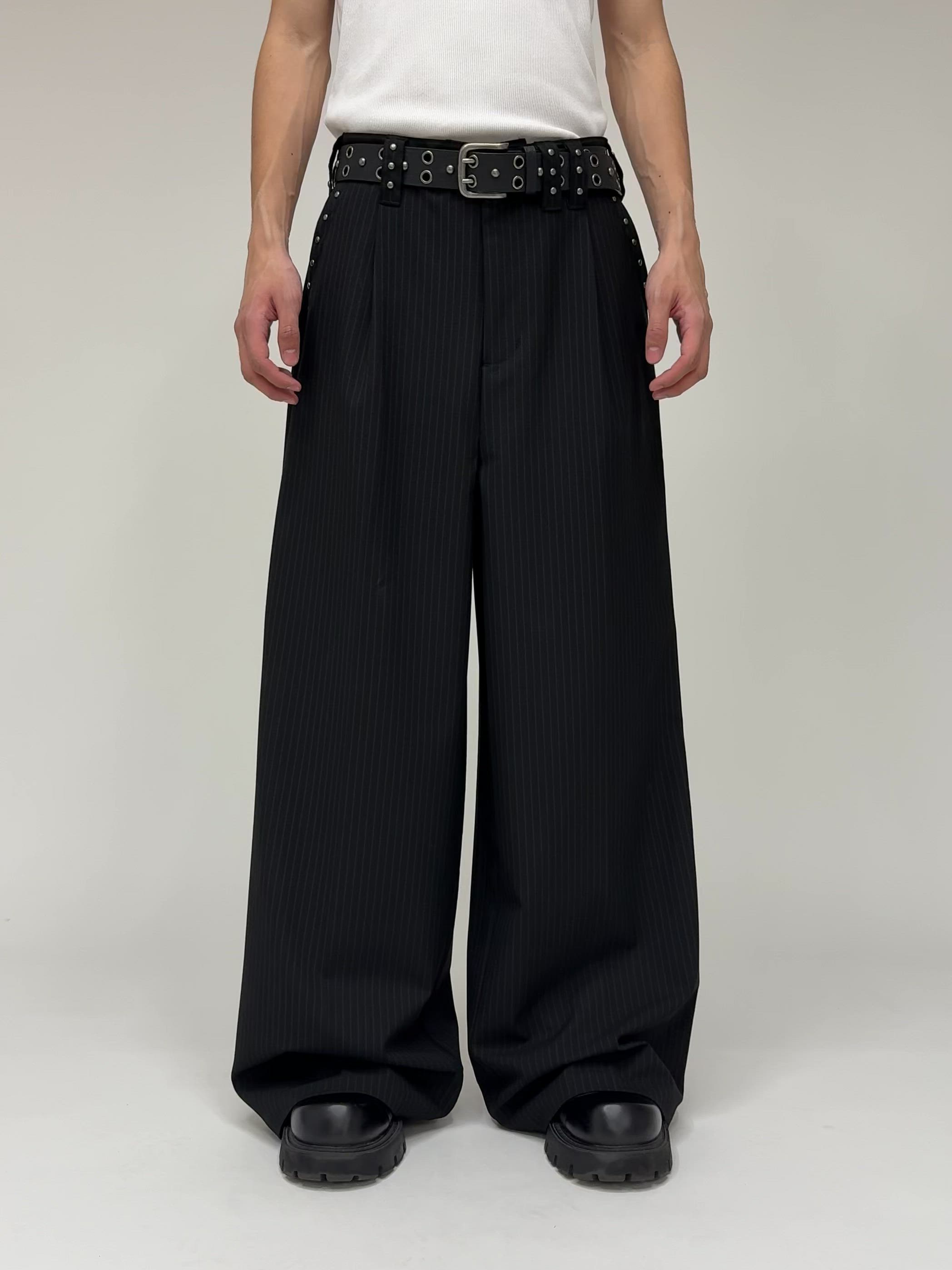 新色追加】Studs Design Baggy Slacks/ スタッズデザインバギー