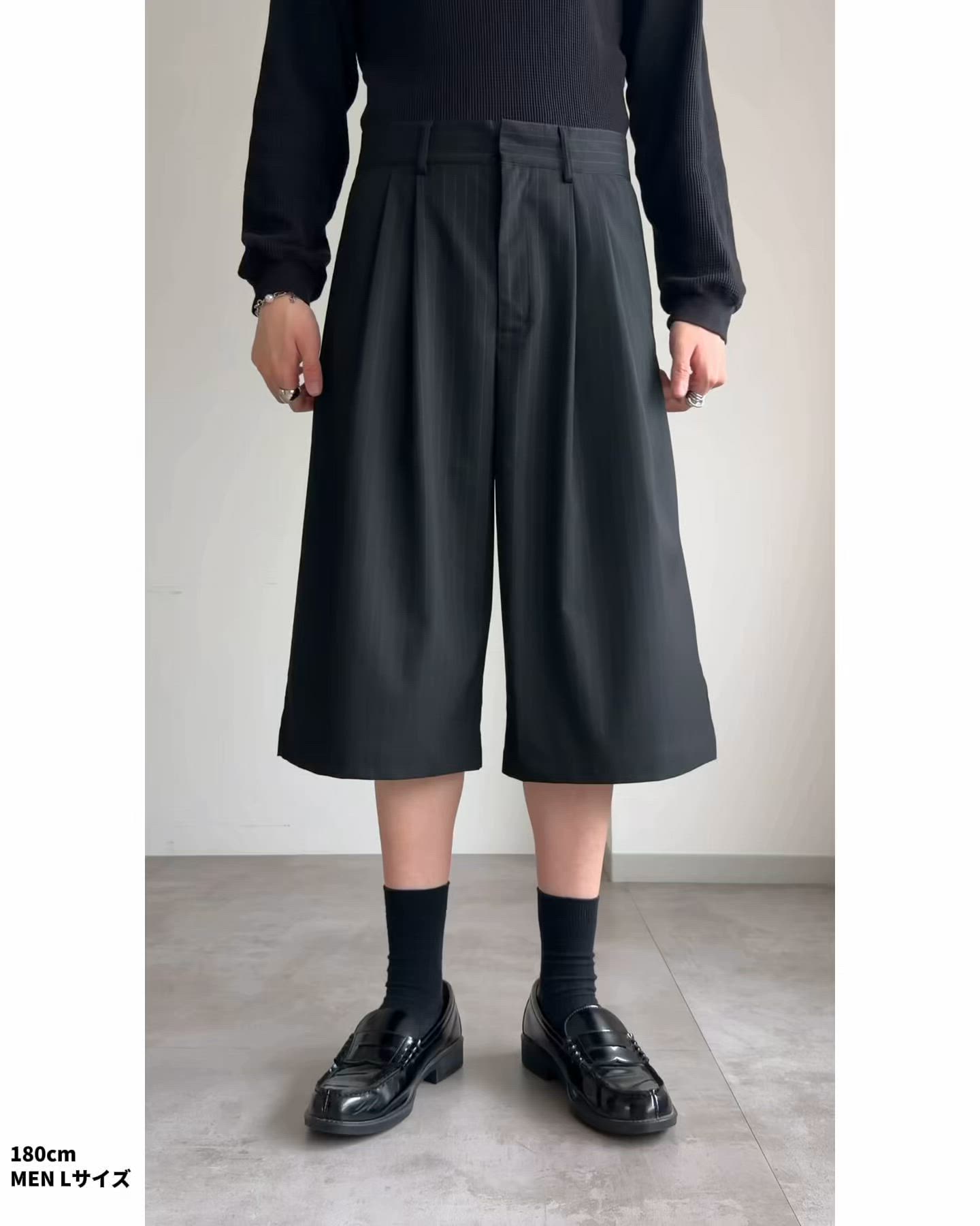 2-TUCK WIDE BAGGY HALF PANTS/2タックワイドバギーハーフパンツ