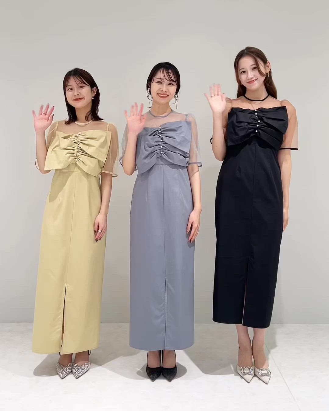 LEJAフロントプリーツシアースリーブIラインドレスワンピースS セール】【LEJA】フロントプリーツシアースリーブIラインドレス