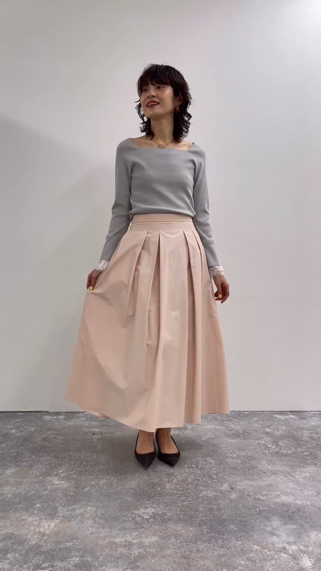 ウォッシャブルタフタタックフレアロングスカート　NOLLEY'S sophi NOLLEY'S sophi(ノーリーズソフィー)のウォッシャブルタフタタック