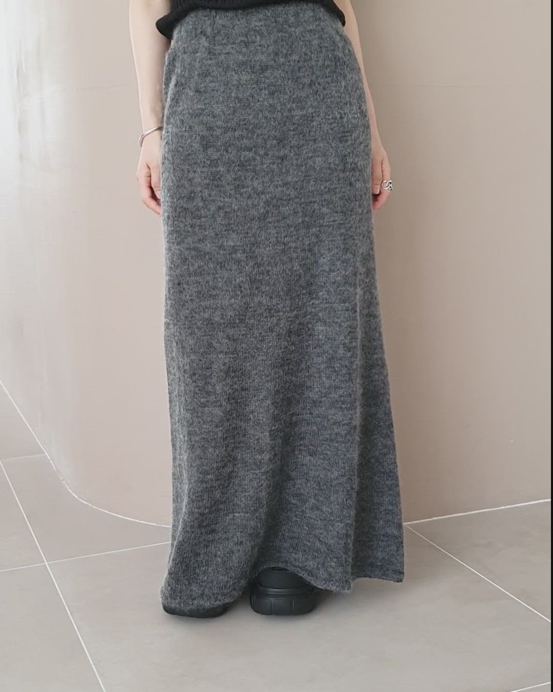 wool mohair blend knit skirt /ウールモヘアブレンドニットスカート