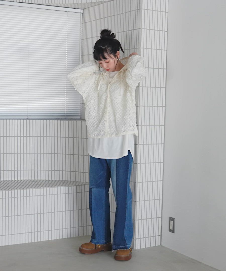 3Dフラワーメッシュフーディー（パーカー）｜niko and（ニコアンド