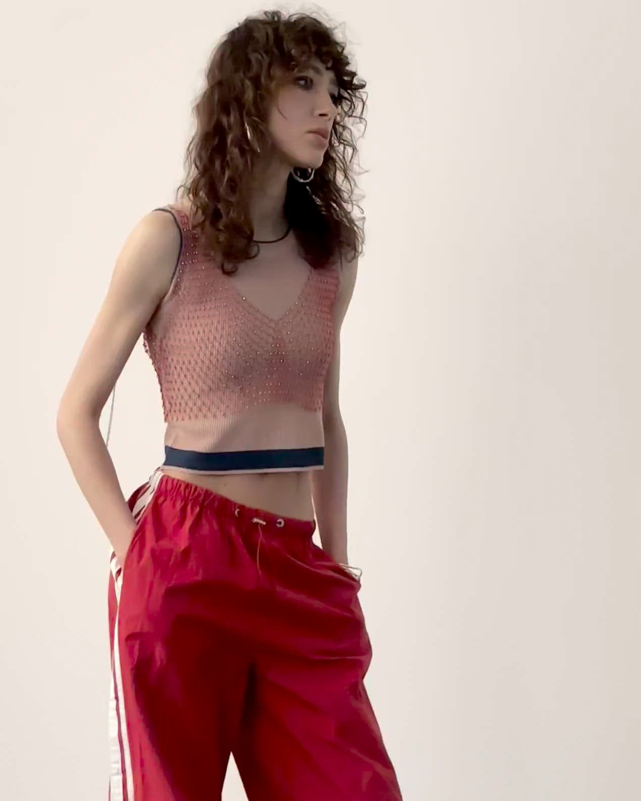 セール】ラインストーンメッシュビスチェ（キャミソール）｜uyu.（ウユ