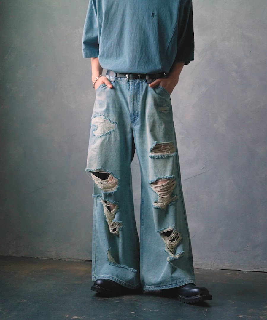 ワイドダメージデニムパンツ(HARE)（デニムパンツ）｜HARE（ハレ）の