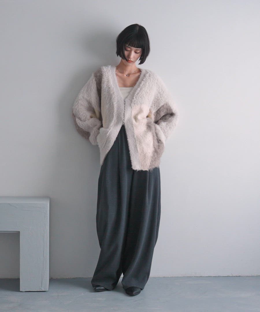 セール】シャギーZIPカーディガンロングスリーブ 150553