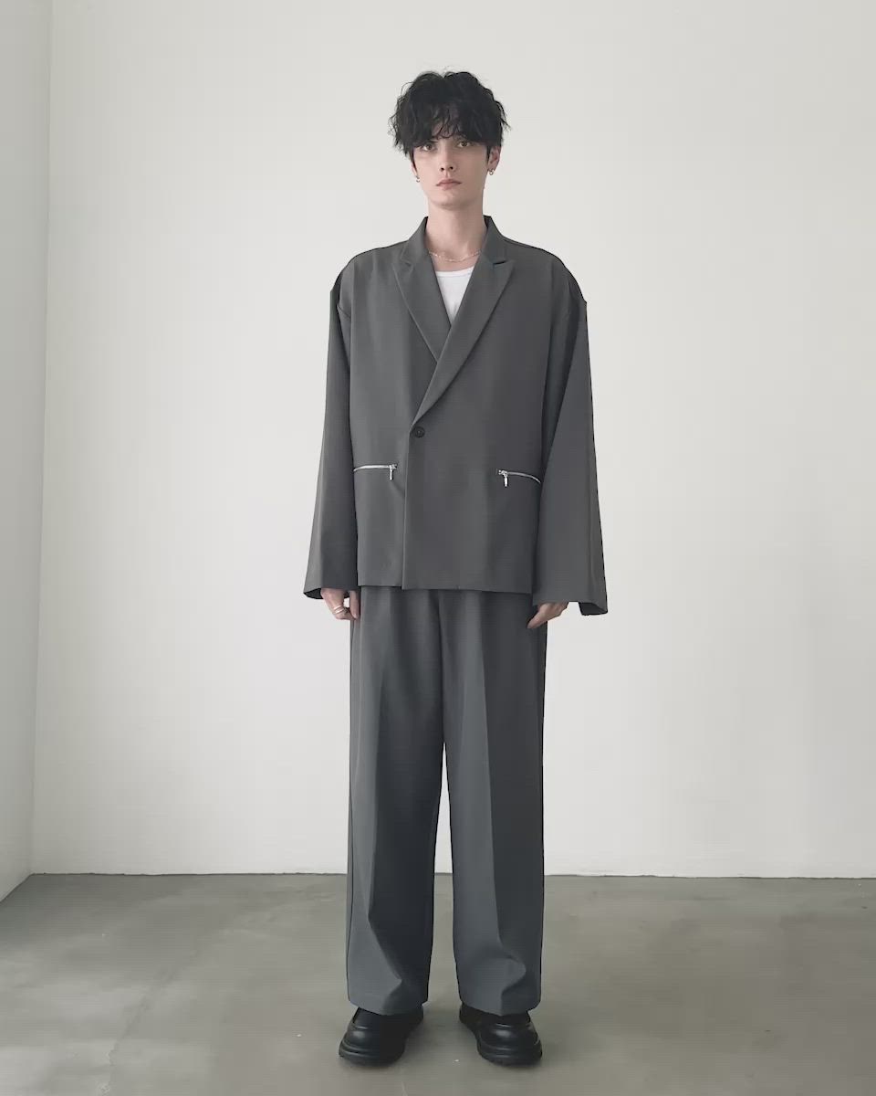 セール】【セットアップ 2点セット】ビッグシルエットフロントジップ