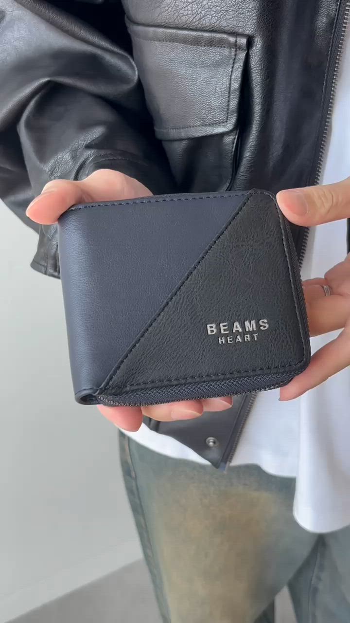 ユニセックス】切替 フェイクレザー ジップ ウォレット（財布）｜BEAMS