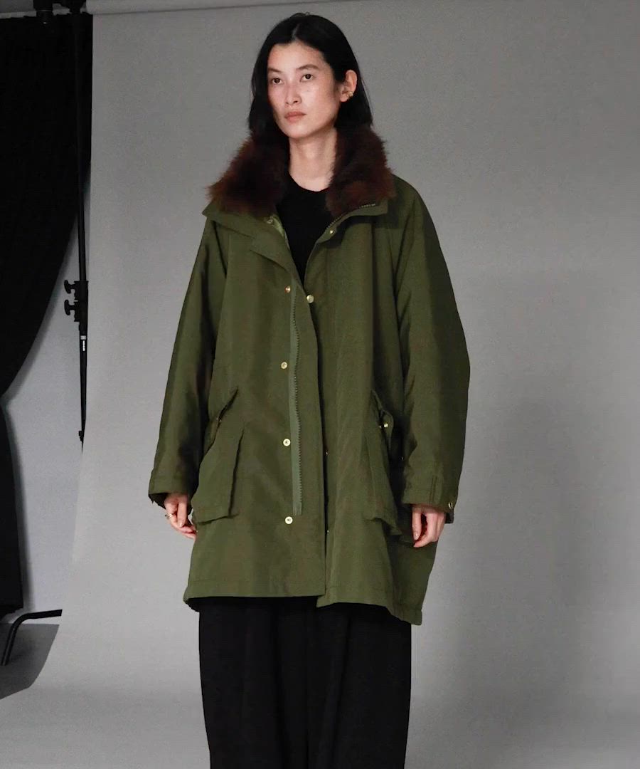 Curensology スウェーディッシュモッズコート Curensology(カレンソロジー)/＜&RC＞フェイクファーエリツキスウェー