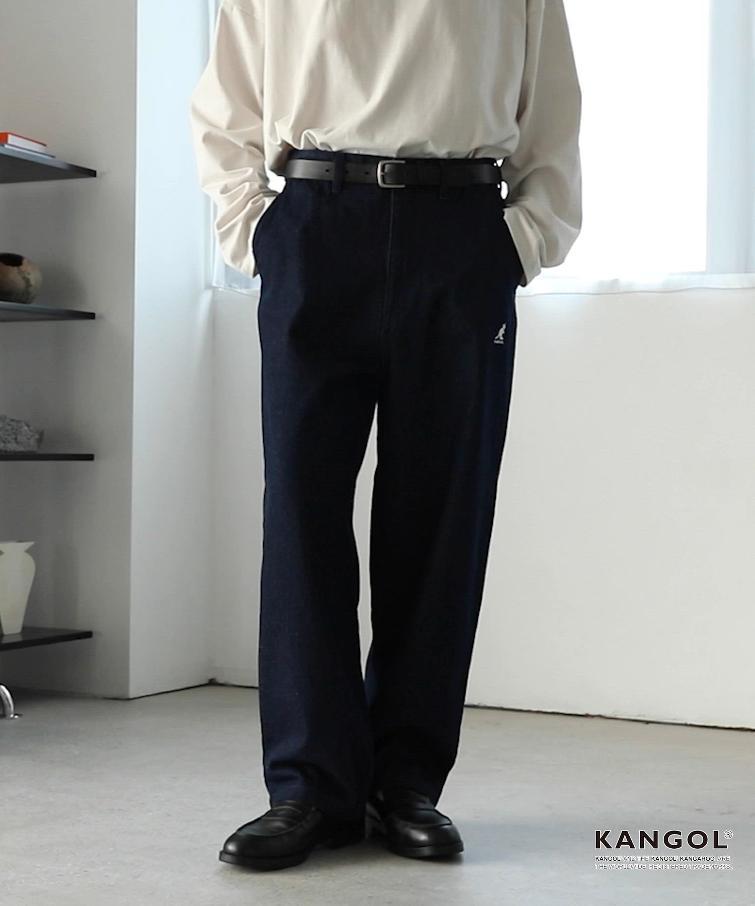 KANGOL/カンゴール 別注 ロゴ ワンポイント刺繍 セミワイドテーパード
