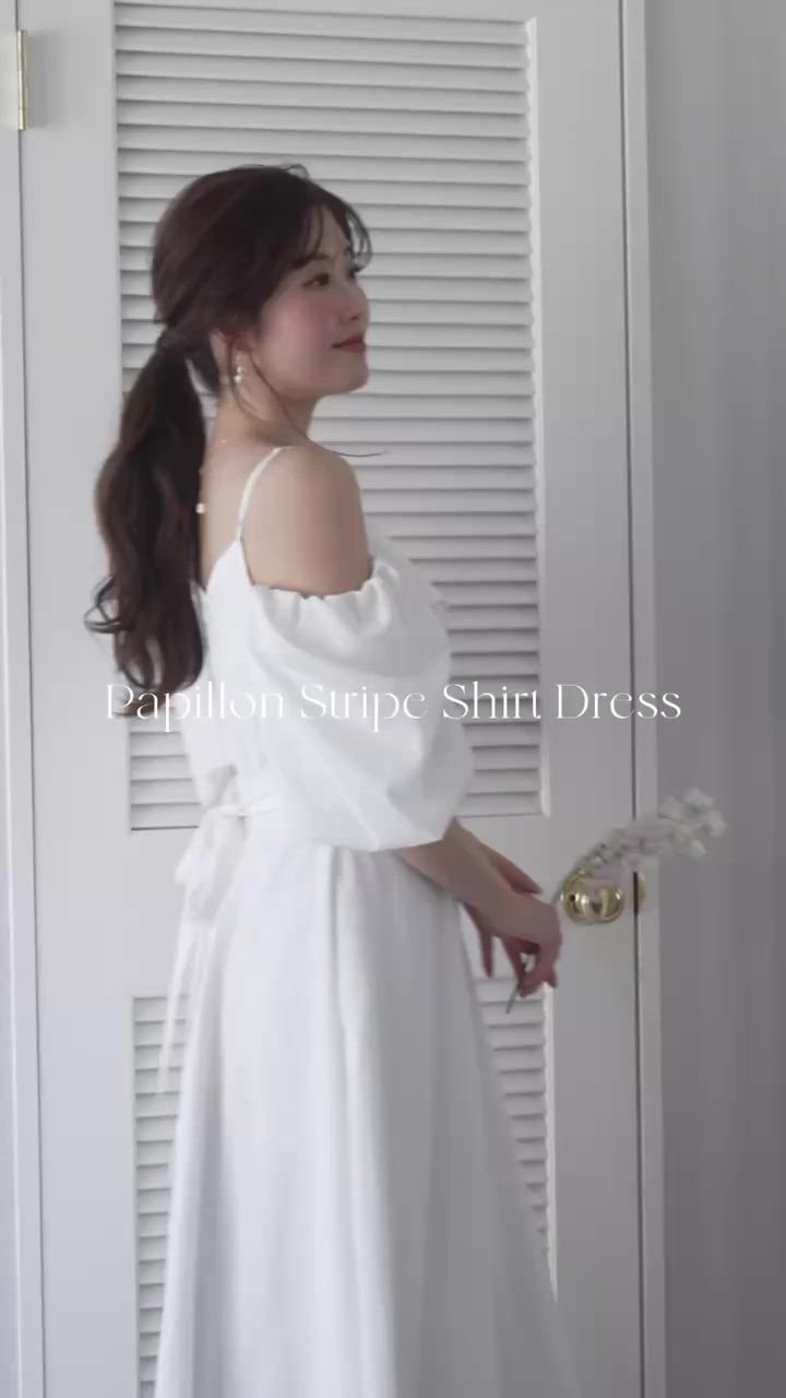 Papillon Stripe Shirt Dress（ワンピース）｜Her lip to（ハーリップ