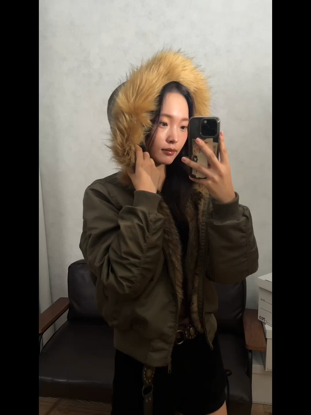 セール】フードフェイクファー付きブルゾン（ブルゾン）｜apres jour