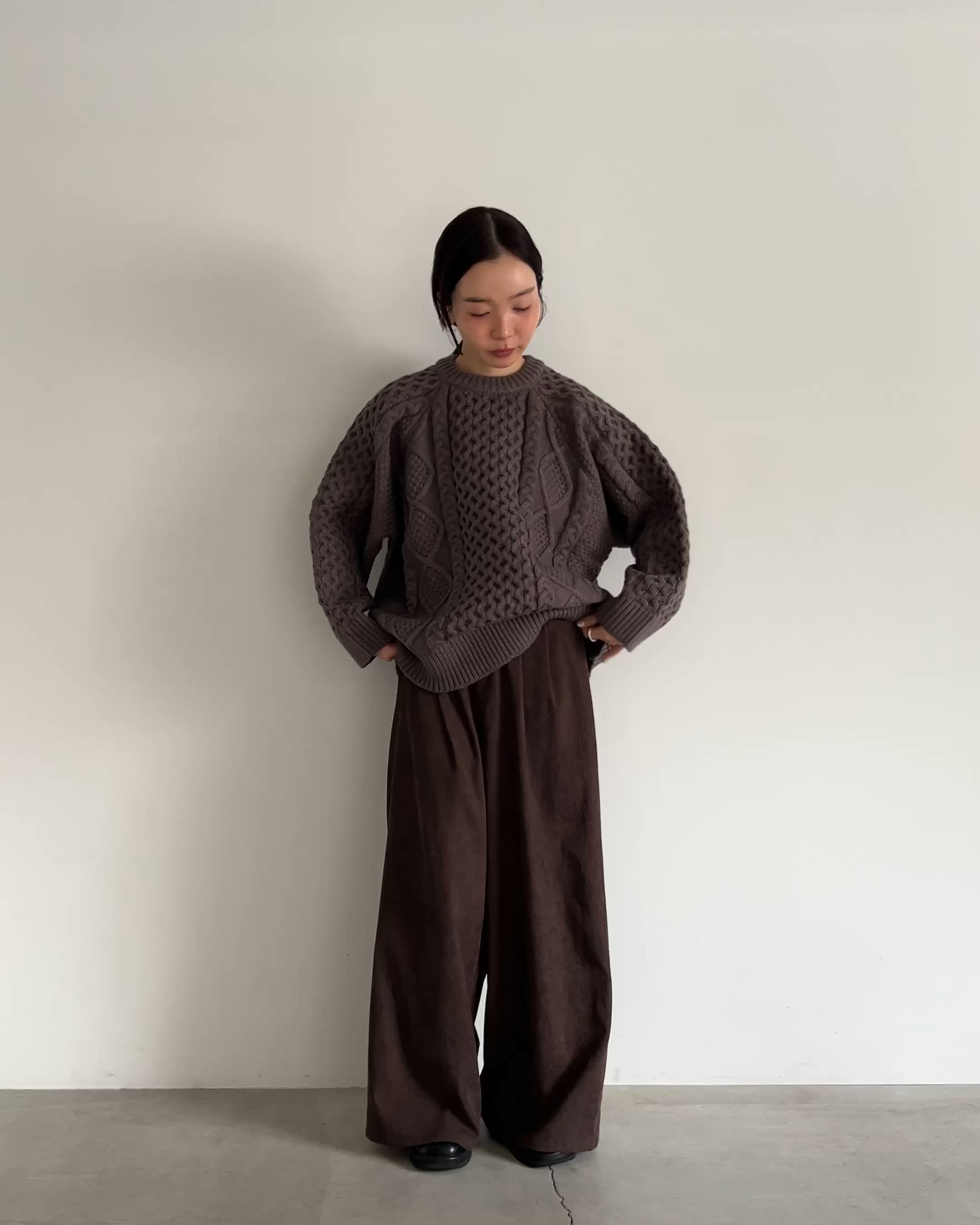 セール】【サイズ展開あり】ヴィンテージライクケーブルニット（ニット