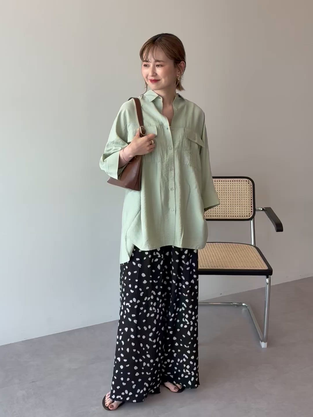 セール】【WEB限定】接触冷感Wポケット5分袖シャツチュニック（シャツ