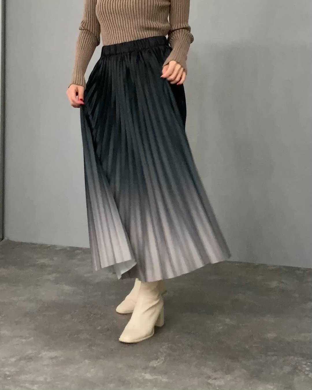 グラデーションプリーツスカート（スカート）｜NICOLE white（ニコル