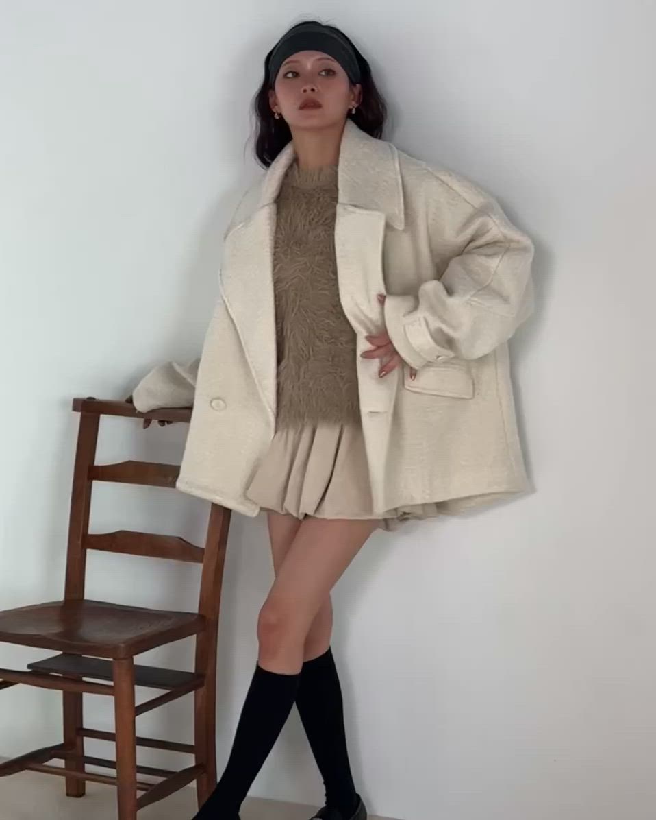 ブークレビッグカラーコート（その他アウター）｜VANNIE U