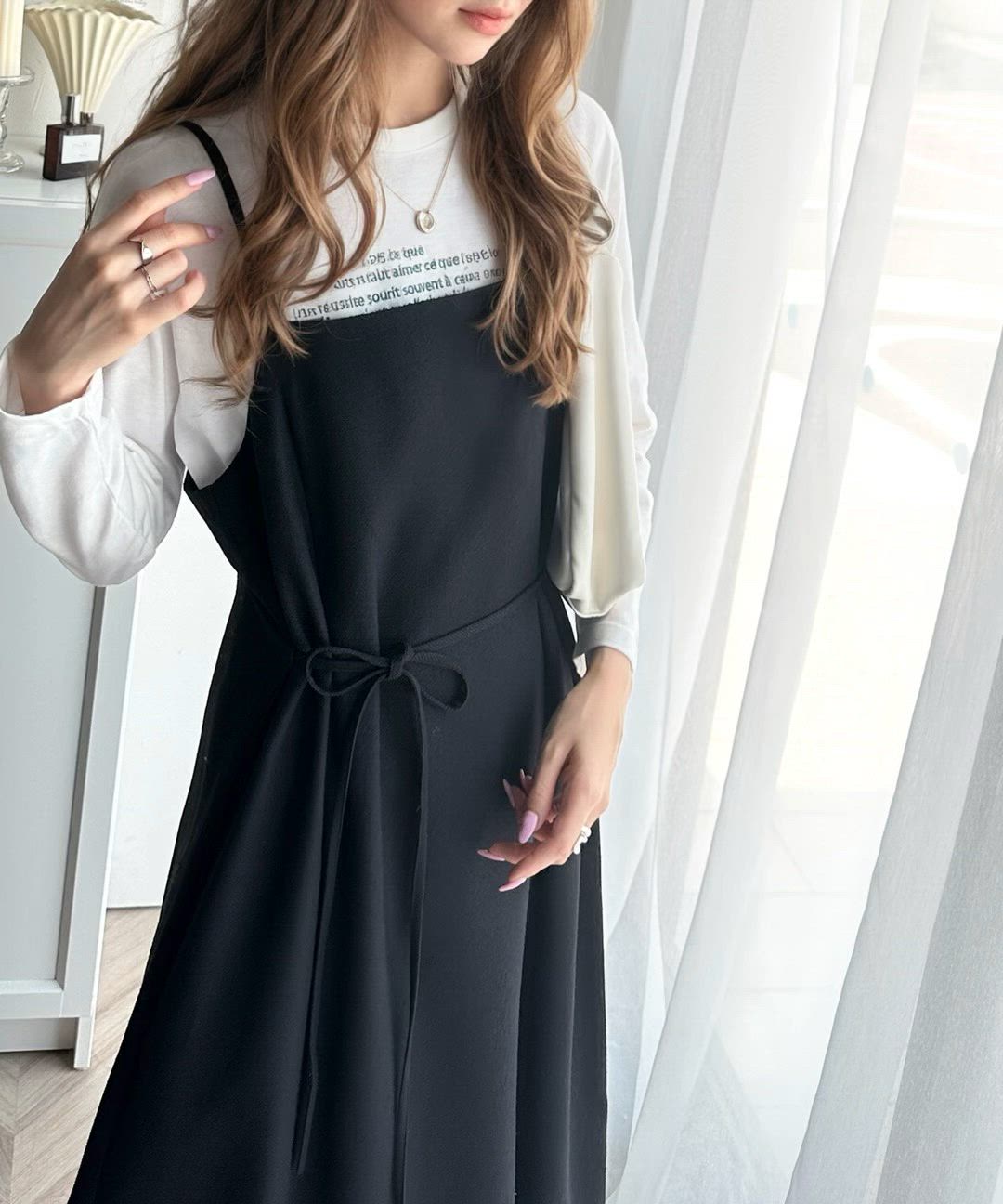 セール】女性らしさをブラッシュアップ。ツイードキャミロング