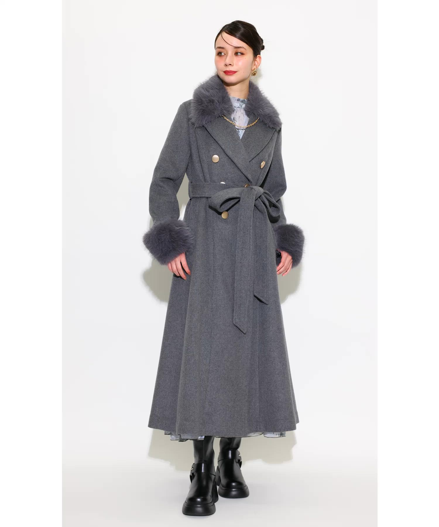 セール】2WAYラグジュアリーレディーコート 秋服 冬服（ステンカラー