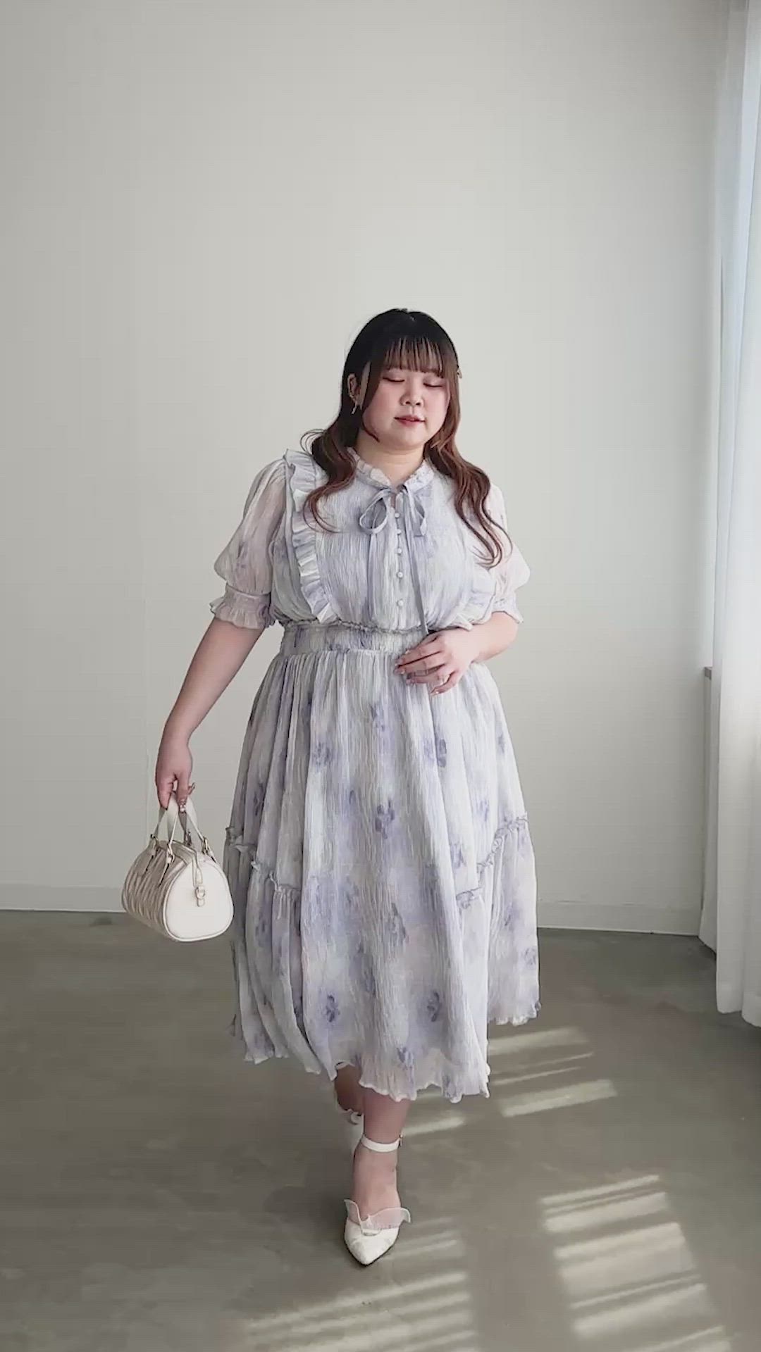 CLETTEオリジナル　ぼかし花柄フリルワンピース CLETTEオリジナルぼかし花柄フリルワンピース（ワンピース）｜CLETTE