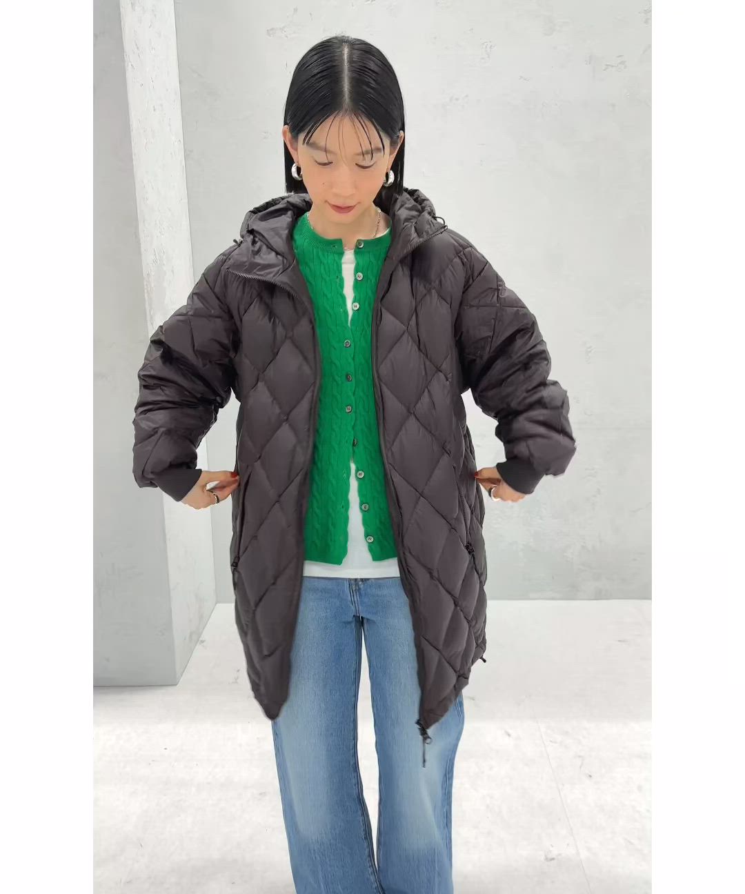 SHIPS別注】Wai+ × TAION:〈手洗い可能〉ミディ ダウン コート（ダウン