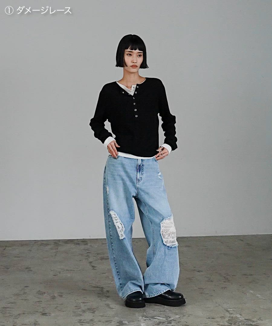 LOWRYS FARM デニムセットアップ　完売品　✴︎新品未使用 セール】デニムZIPブルゾン 570749（デニムジャケット）｜LOWRYS