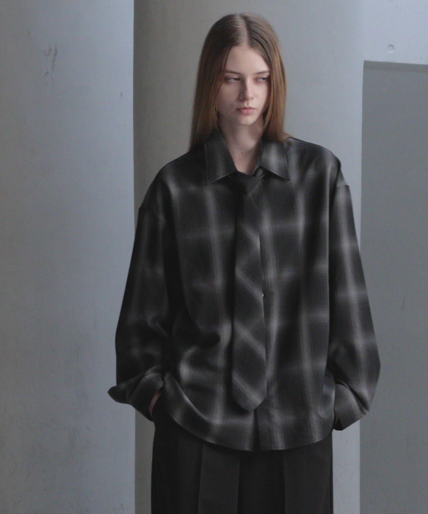 CLEL】TR Herringbone Check Shirt & Tie/TRヘリンボーンチェック 