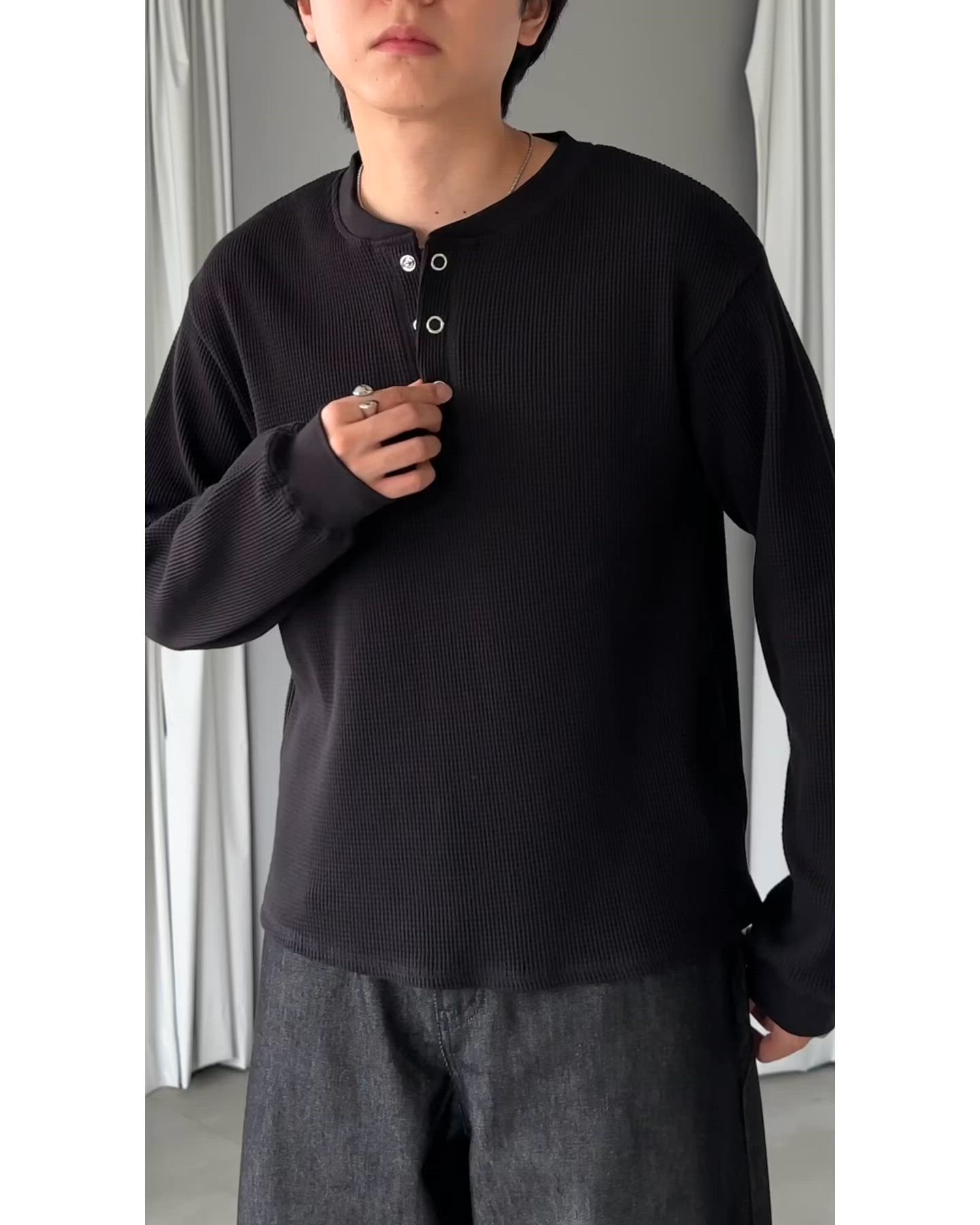 WAFFLE HENLEY T-SHIRT/ワッフルヘンリーネックTシャツ（Tシャツ