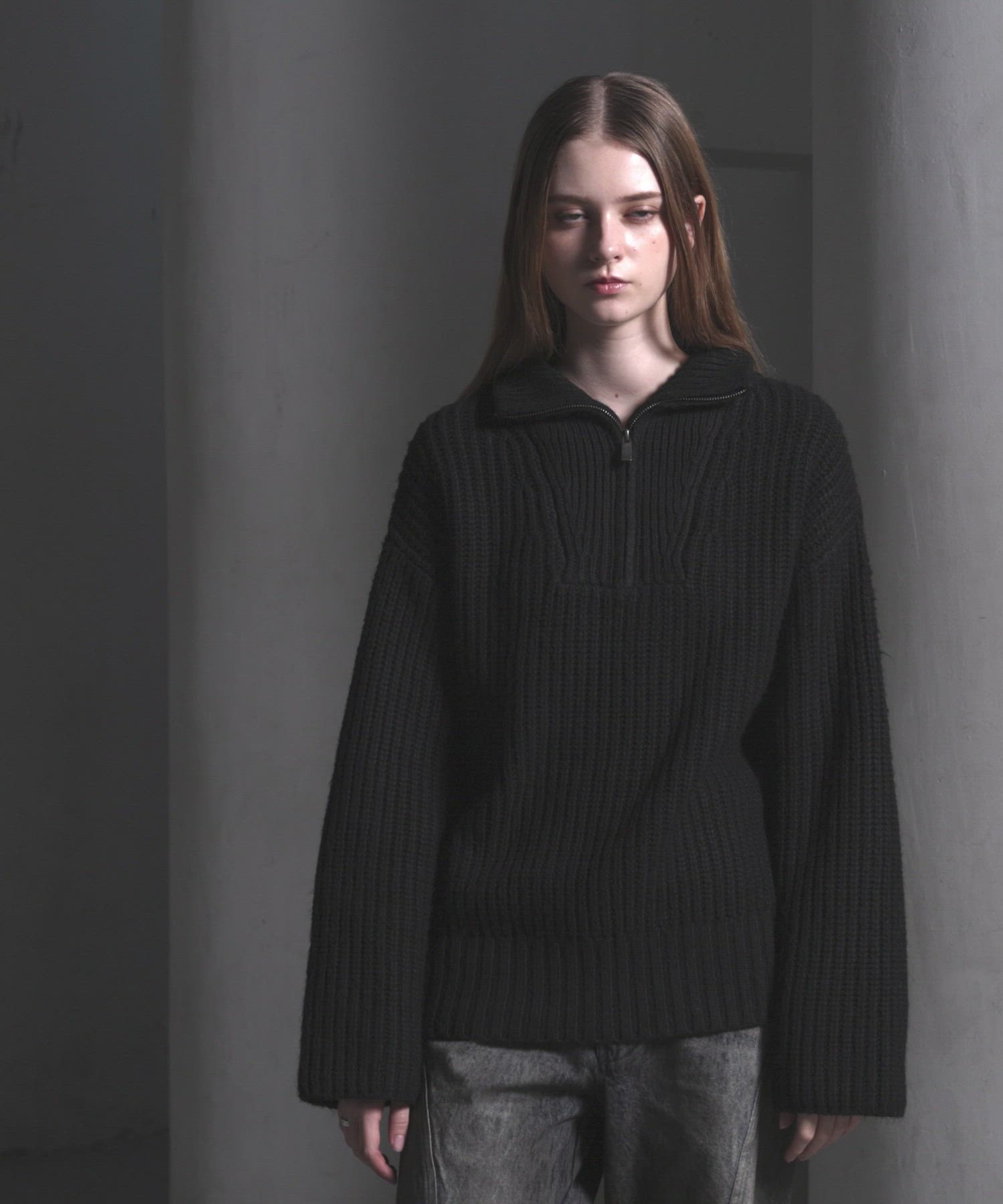 CLEL】Volume Melange Half-Zip Knit (2025ver.) / ボリュームメランジ