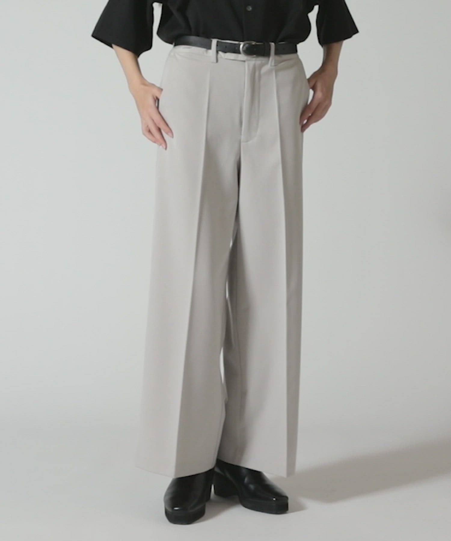CLEL】Back Brushed TR Flare Slacks/バックブラッシュドTR フレア