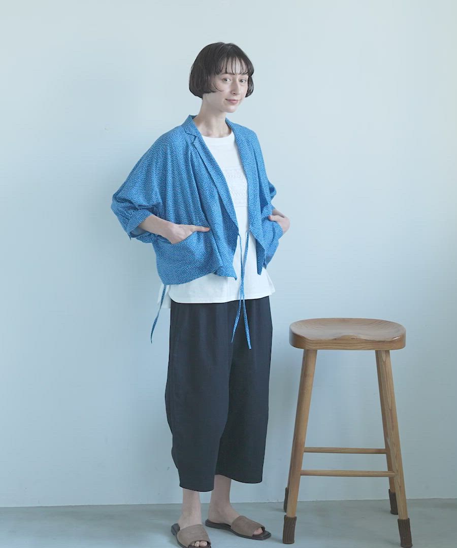 セール】《natural by clip》リネンレーヨンドット2WAYジャケット