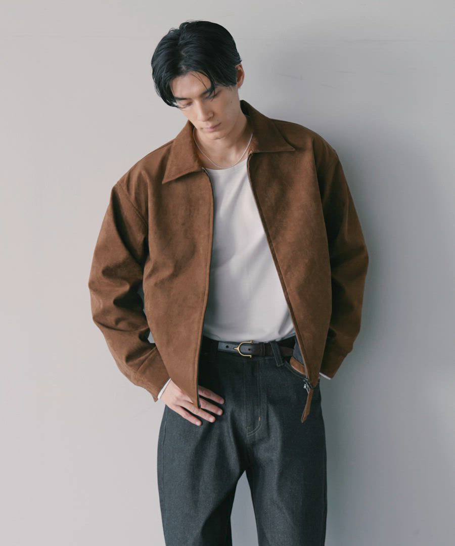 LURAKU】Synthetic Suede Zip Jacket / LURAKU シンセティックスエード