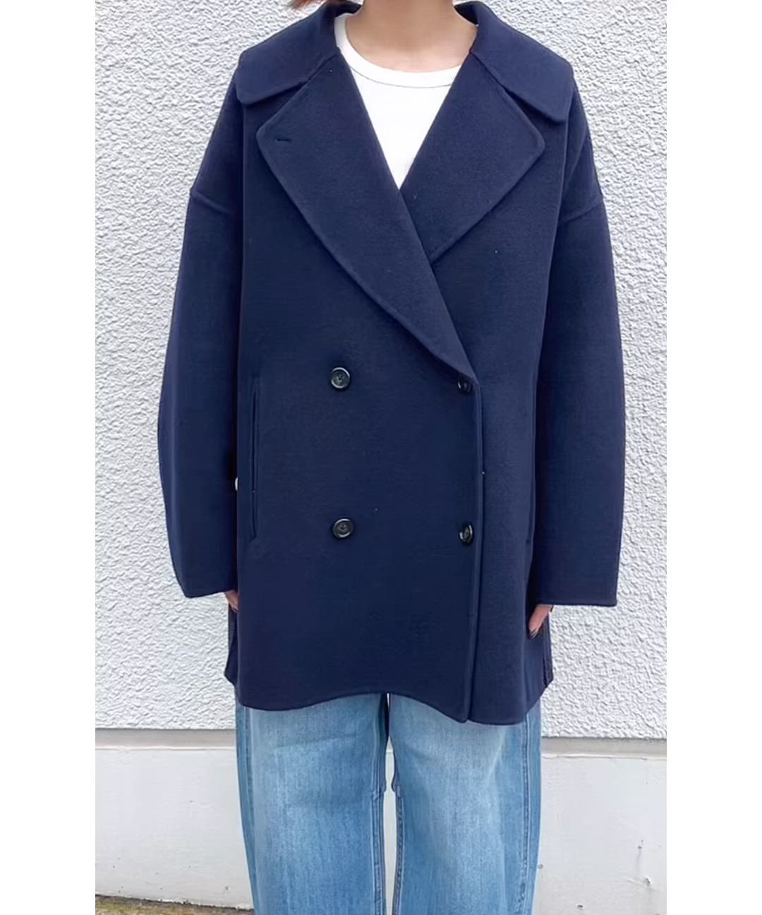 セール】SHIPS any: リバー ダブル テーラード ミドル コクーン コート