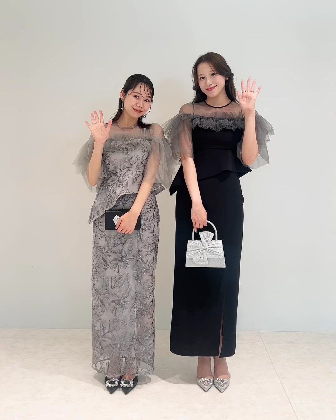 セール】【LEJA】シアーチュールアシンメトリーペプラムスリット