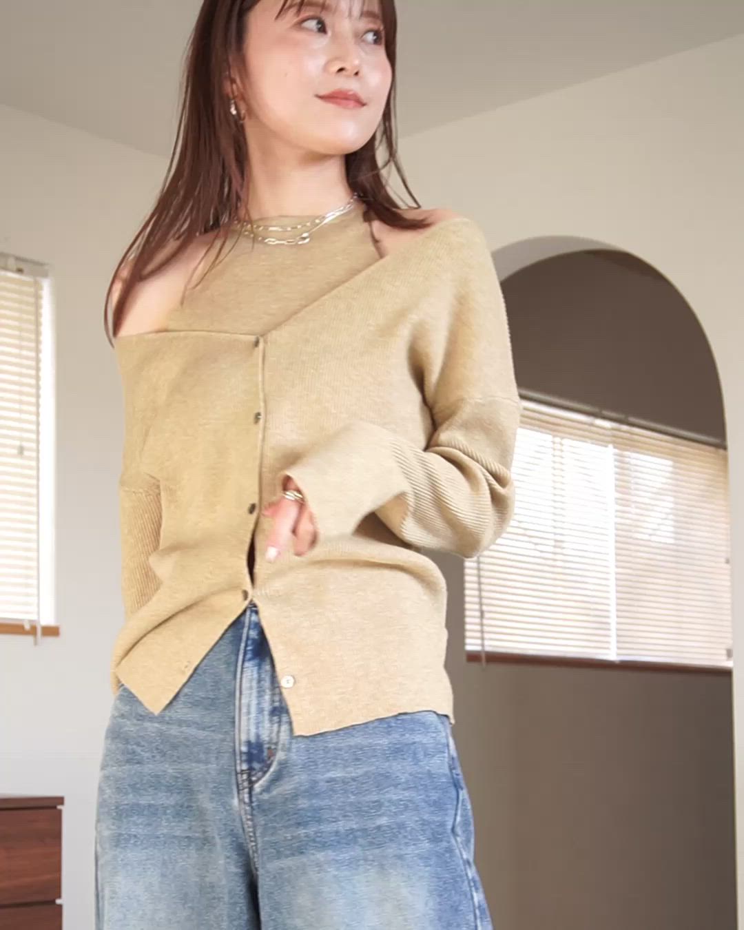 セール】【2点セット】オリジナルレイヤードアンサンブルトップス