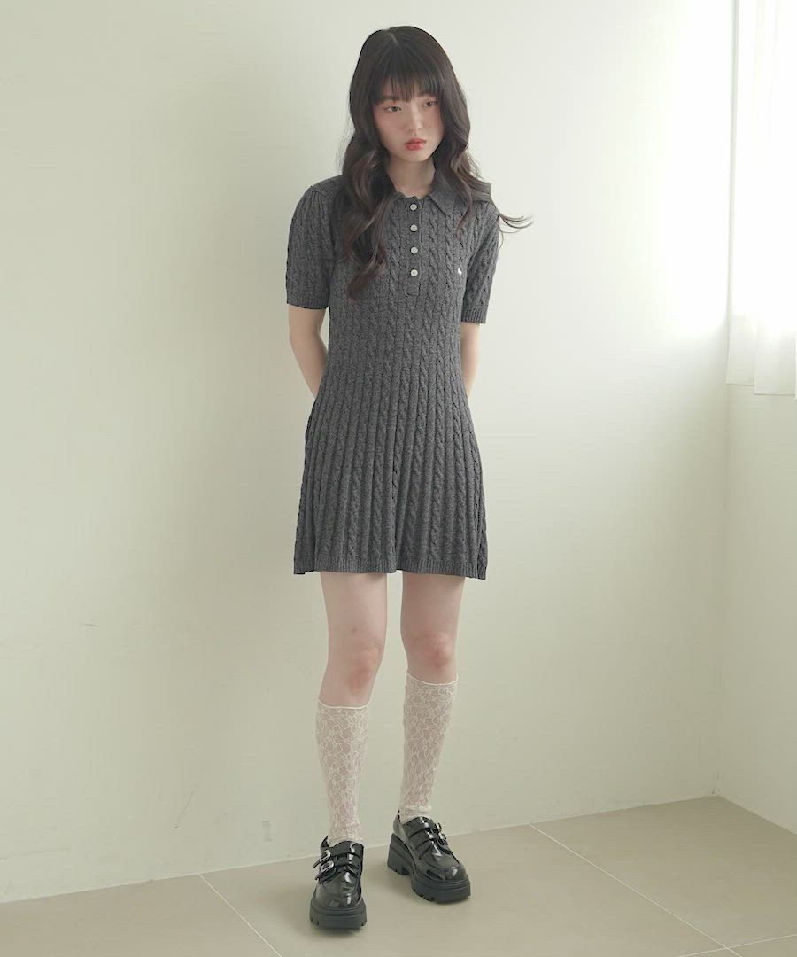 POLO BCS(ポロ・ビーシーエス)】ケーブルニットワンピース 110503