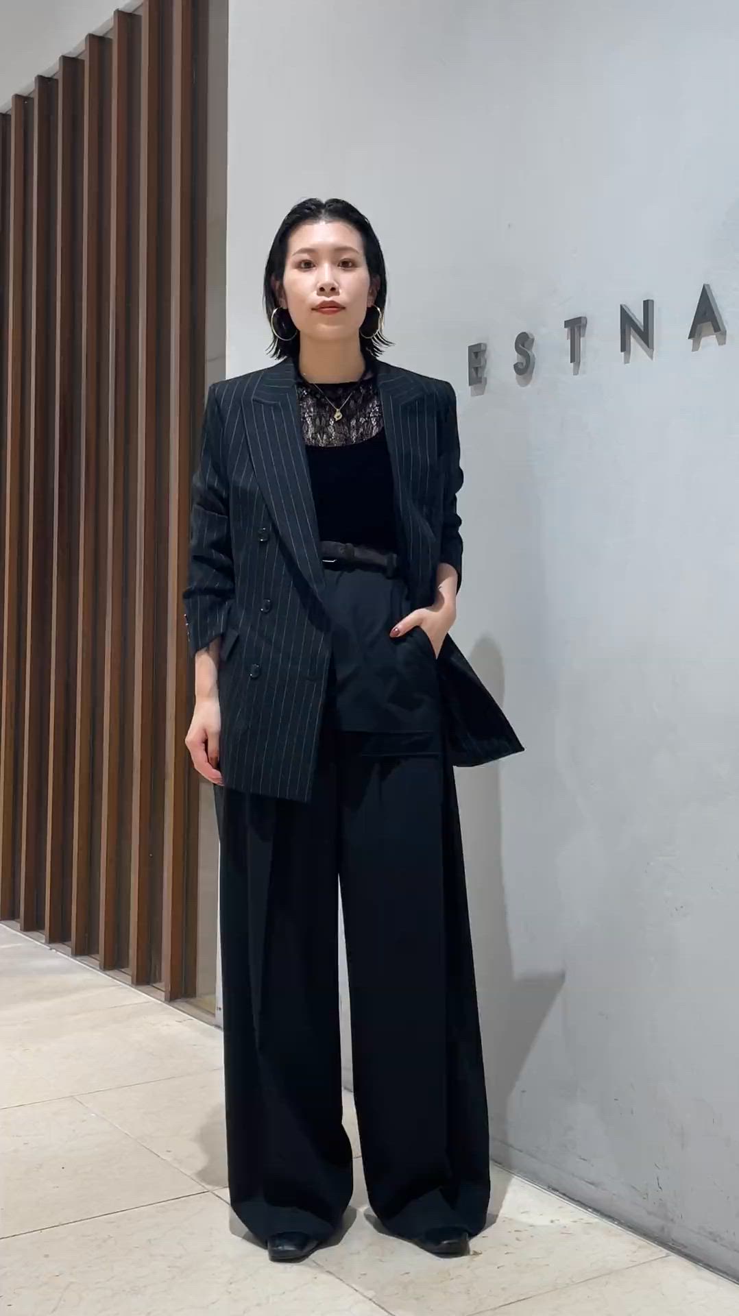 セール】ESTNATION / ピンストライプ ダブルジャケット（テーラード