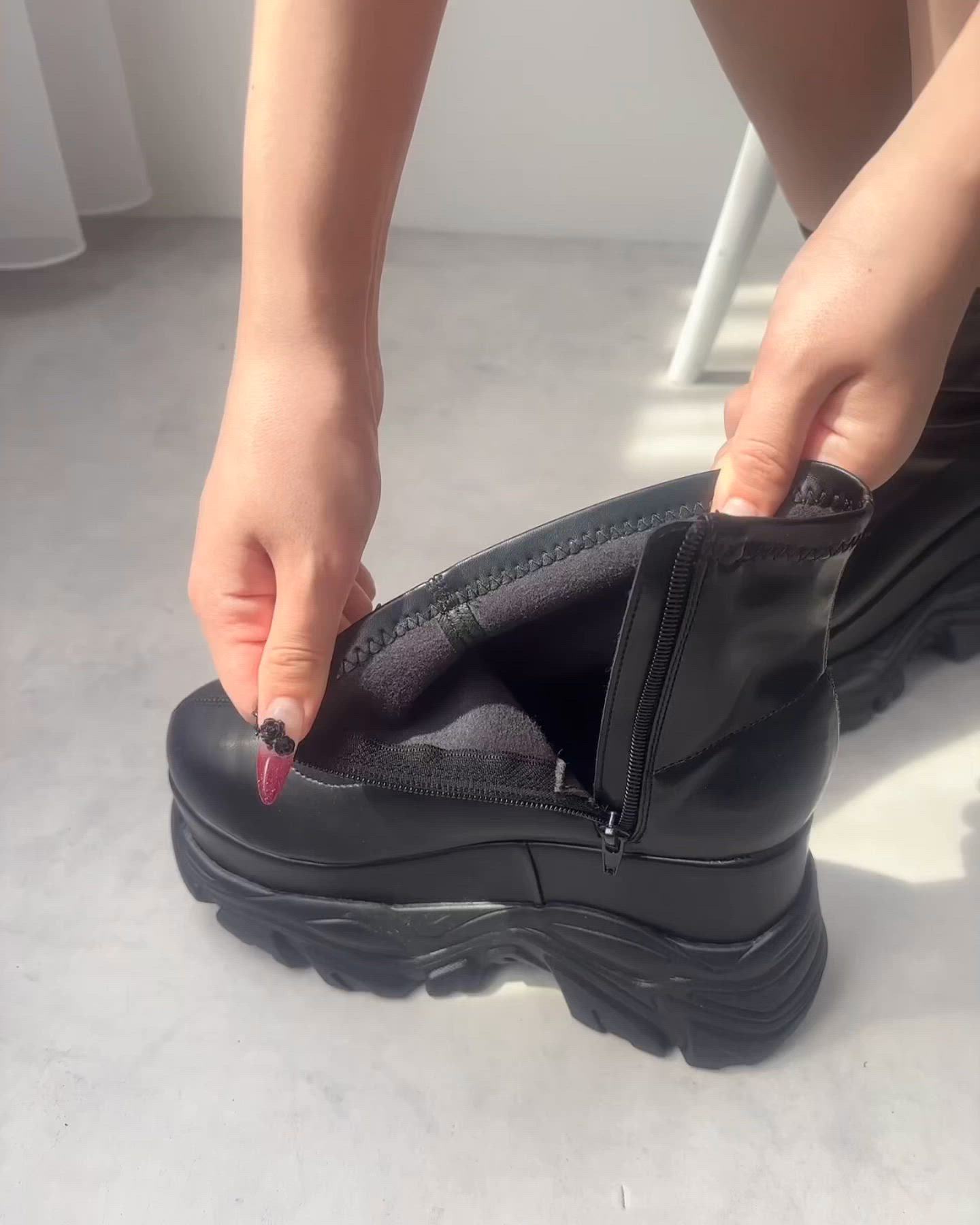 セール】厚底Y2Kハイカットスニーカーブーツ【ストレッチ】（ブーツ 